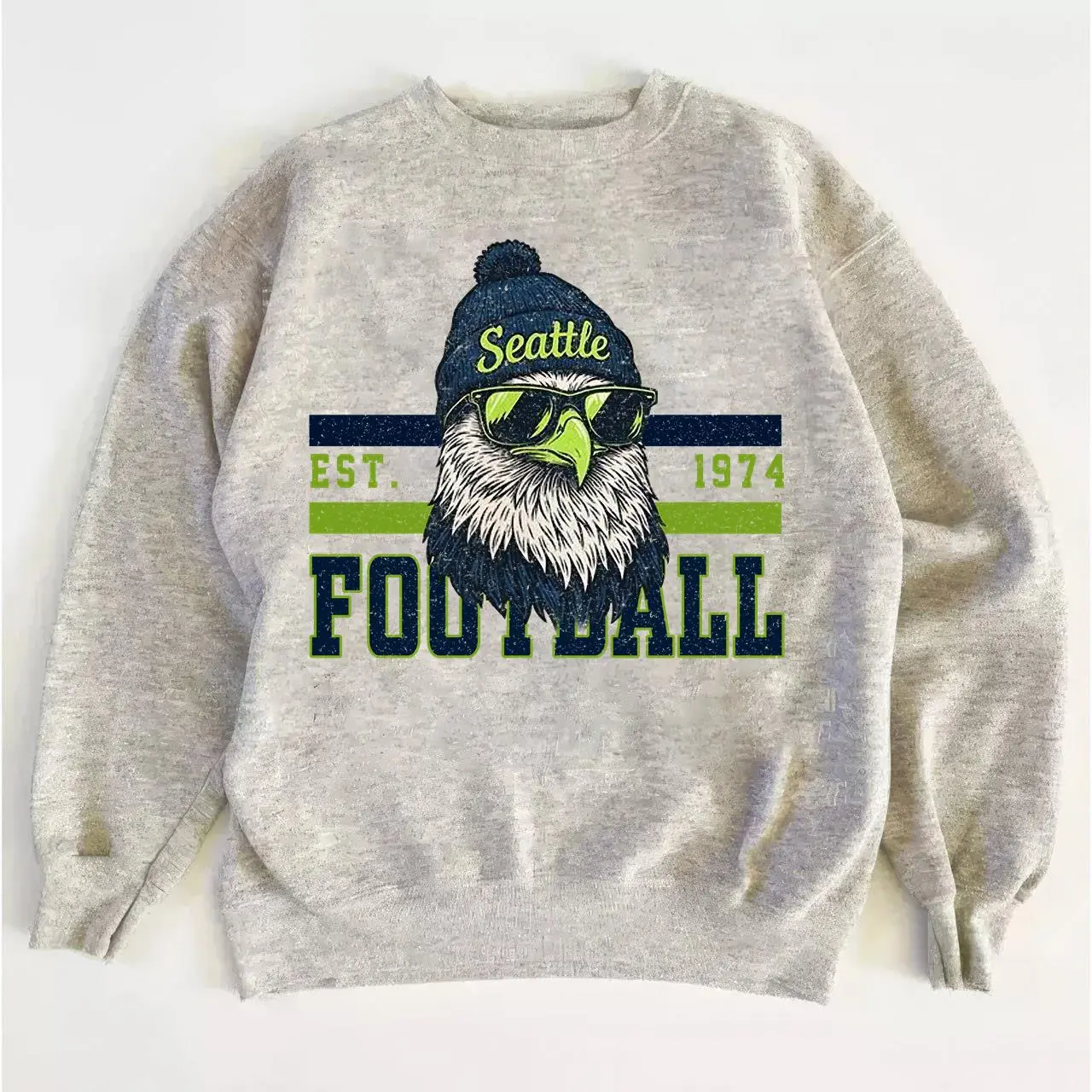 Seahawks Vintage Football Sweatshirt, Retro Game Day Unisex Crewneck Shirt