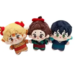 3pcs Hana no Machi  Tanjiro Inosuke Zenitsu Nunu Plush Doll Keychain Soft Huggable Keychain for Fans of the Series