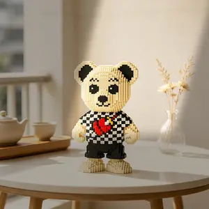 Angry Twin Hearts Figure 3D Puzzle Building Block Decor, Ideal Gift for Holidays, Home & Party Decoration, Handmade Craft