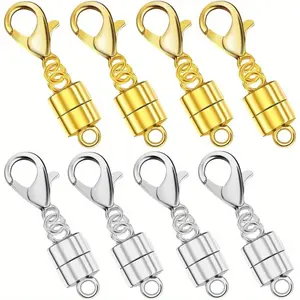 [Magnetic Clasps] Magnetic Silver and Gold Plated Necklace and Bracelet Clasps and Closures Set | Jewelry Clasps and Converters