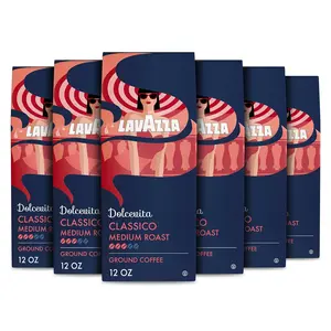 Lavazza Dolcevita Classico Ground Coffee 6 Bags 12oz, Medium Roast, Rich and Fullbodied, Intensity 3/5, Arabica and Robusta, Ideal for Drip Brewers, (6)  Package May Vary