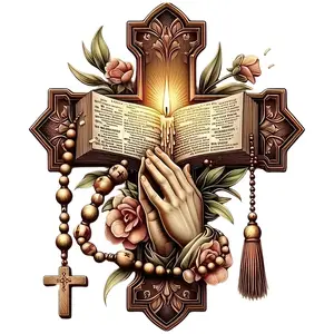 1-Piece Cross Bible Faith Vinyl Stickers - Suitable for cars, trucks, motorcycles, windows, walls - Self adhesive stickers, disposable - Can be applied to glass, metal, and ceramic surfaces