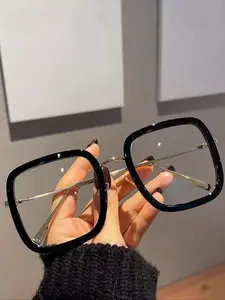 Simple Anti-blue Light Eyeglasses for Everyday Use, Square Frame Eyewear, Basic Fashion Eyeglasses for Women & Men, Fashion Eyeglasses for Work & Daily Use