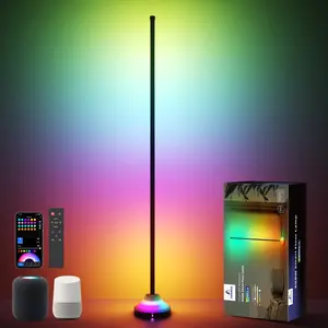 RGBW Smart LED Floor Lamp & Corner Lamp, 110+ Dynamic Lighting Scenes, Sound & Light Sync, Alexa & Google Home Compatible, with 16 Million Color for Home & Party Spaces Living Room