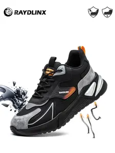 Steel toe shoes for man Anti-Puncture Lightweight Comfortable Breathable Odor-Resistant Work Site Protection Footwear，work shoes for woman