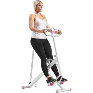 Sunny Health & Fitness Squat Assist Trainer, Foldable & Easy Setup Exercise w/Adjustable Resistance, Home Training Machine for Arm, Glute & Leg Workout, Optional Free SunnyFit App Connect