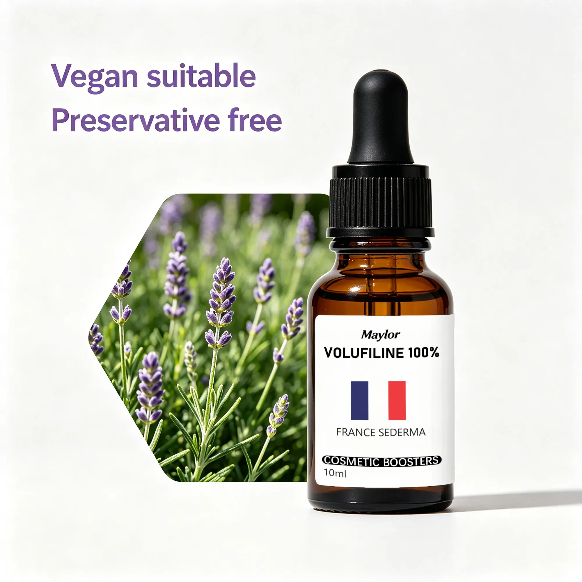 Volufiline Cosmetic Serum 10ml Face and Body Skincare Booster Oil Soluble Formula for Moisture Care Smooth Looking Skin Daily Routine