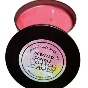 Handmade with Love 8oz Cotton Candy Scented Candle in Tin - Fragrance Embraces Life