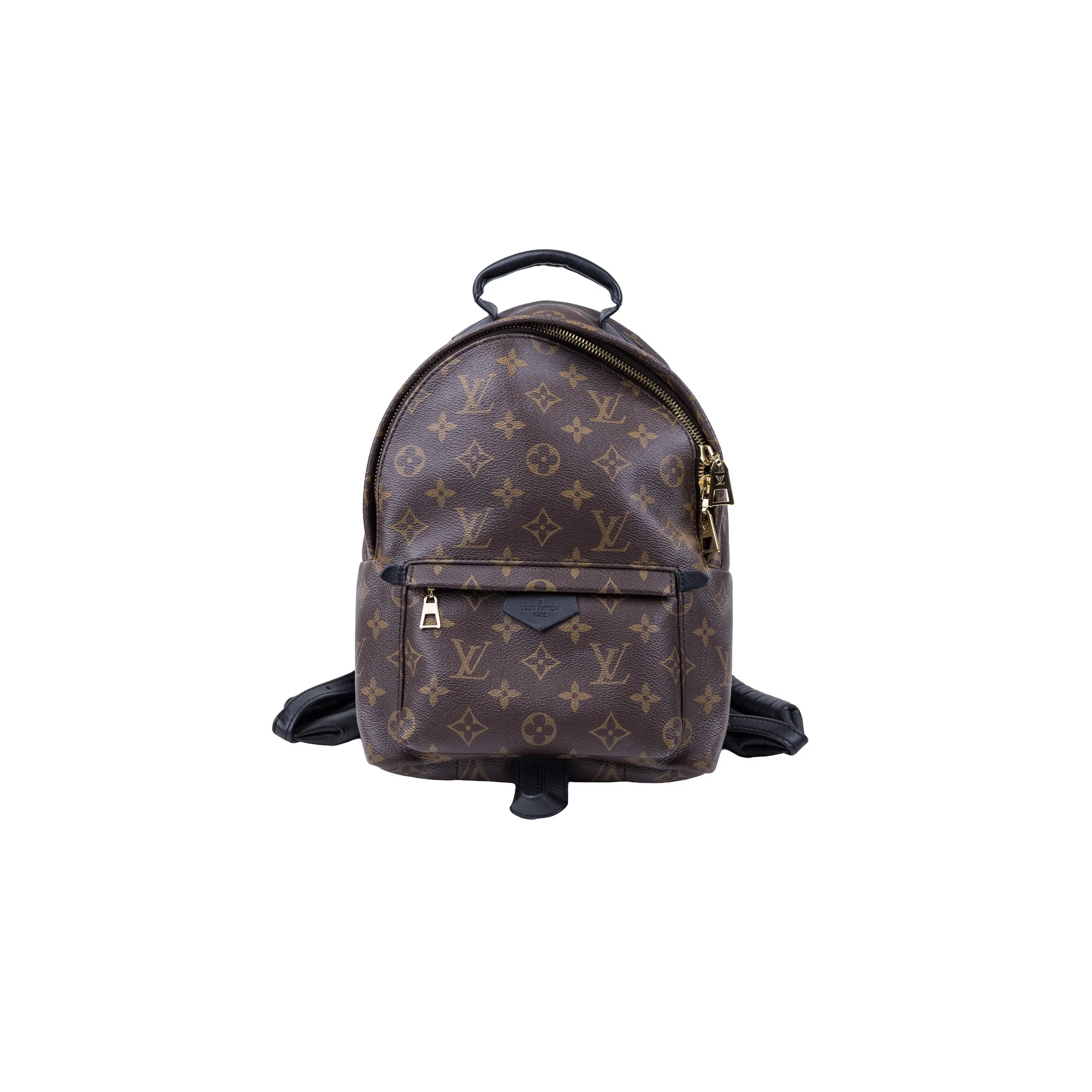 Pre-owned Pre-Owned Backpacks Louis Vuitton Brown Monogram Canvas Palm Springs Backpack PM Gold Hardware