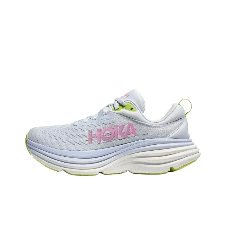 Unisex Chunky Cushioned Sneakers, Pale Ice‑Blue Mesh With Pink & Lime‑Green Accents, Ultra Cushion Responsive Foam, Plantar Fasciitis Friendly, All‑Day Wear Sneakers, Shock Absorbing Durable Outsole, Comes With Original Shoe Box