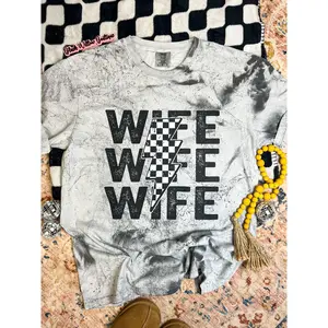 Checkered Wifey Graphic Tee