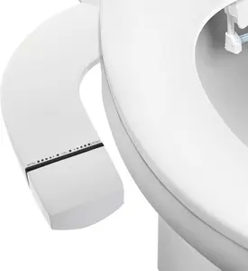 Ultra-Slim Bidet Attachment for Toilet, Dual Nozzle (Frontal & Rear Wash) with Self-cleaning, Non-Electric Bidet Toilet Seat Attachment with Adjustable Water , White