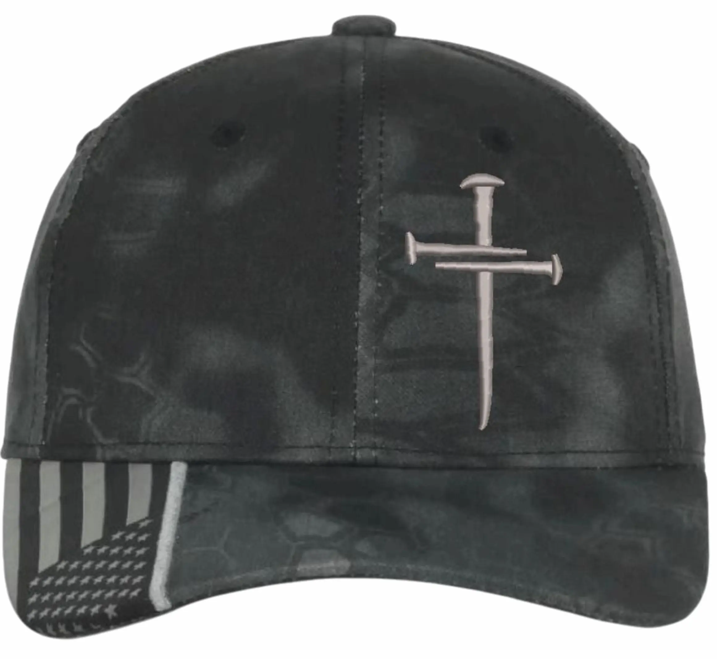 Kryptek Typhoon Christian Cross Hat with Rooted in Christ Christmas Ornament - Stylish Faith Fashion for Men & Women, Free 4" Cross Decal, Versatile & Machine Washable