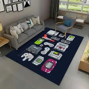 Retro Pixel Game Controller Flannel Area Rug - 8Bit Classic Console Print Soft Mat for Gaming Room & Living Room, Non-Slip Gamer Decor Rug, Home Decor Rug #RetroGamerRug #PixelControllerMat #GamingRoomDecor #8BitConsoleCarpet #NonSlipFlannelRug