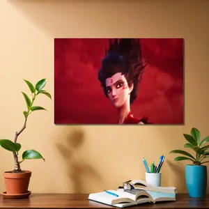 1pc Nezha Fire Spirit Canvas Print] Nezha Fire Spirit Chinese Mythology Canvas Print, Cloth Material, with Home, Office, Living Room, Bedroom Decor for Festival Gift