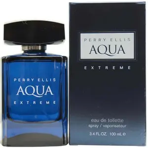 Perry Ellis AQUA EXTREME Men's Eau de Toilette Spray - 3.4 fl oz Bottled Fragrant Masculine Men's Fragrance, Fresh Citrus Mix Aroma, Addictive Trail, New in Box, Bottle Men's Fragrance