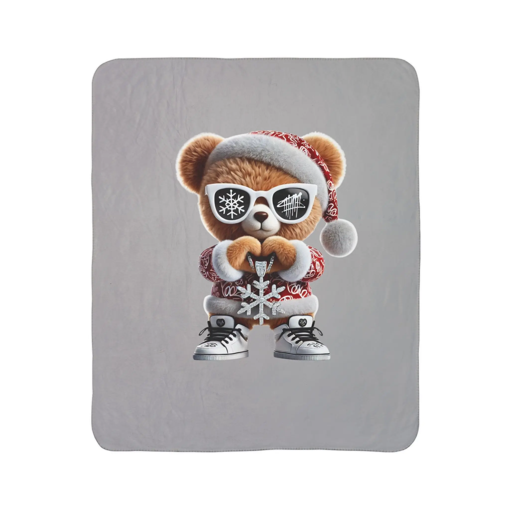 Cool Santa Bear fleece blanket