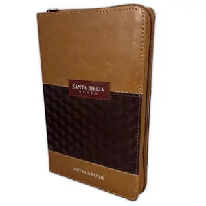 Biblia con Cierre Letra Grande 12 puntos RV1960 imi piel café con índice