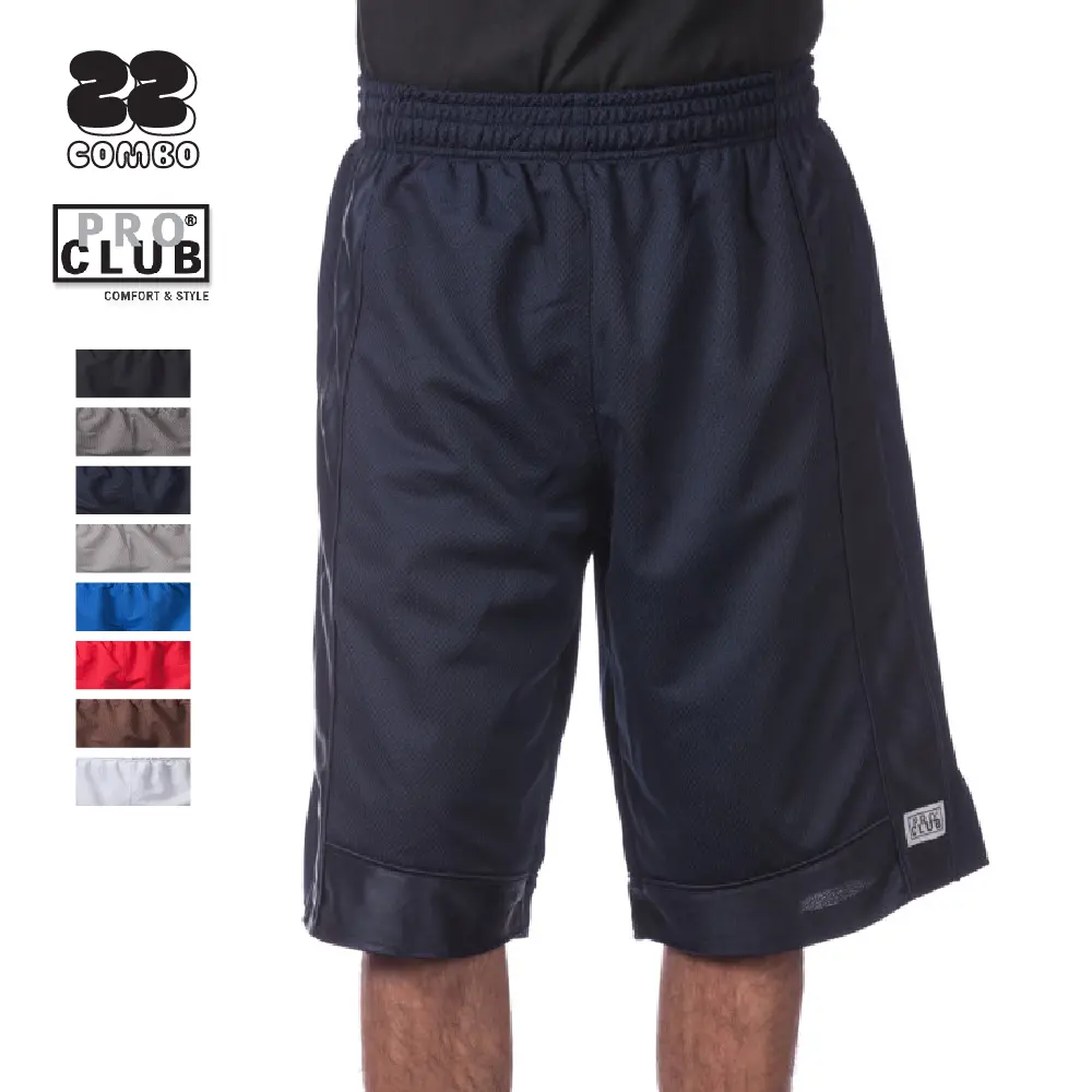 Pro Club Men's Heavyweight Mesh Shorts, Casual Hip Hop Style Basketball Shorts for Gym, Soft Cotton Feel, Big & Tall S-5XL, Casual Athletic Shorts