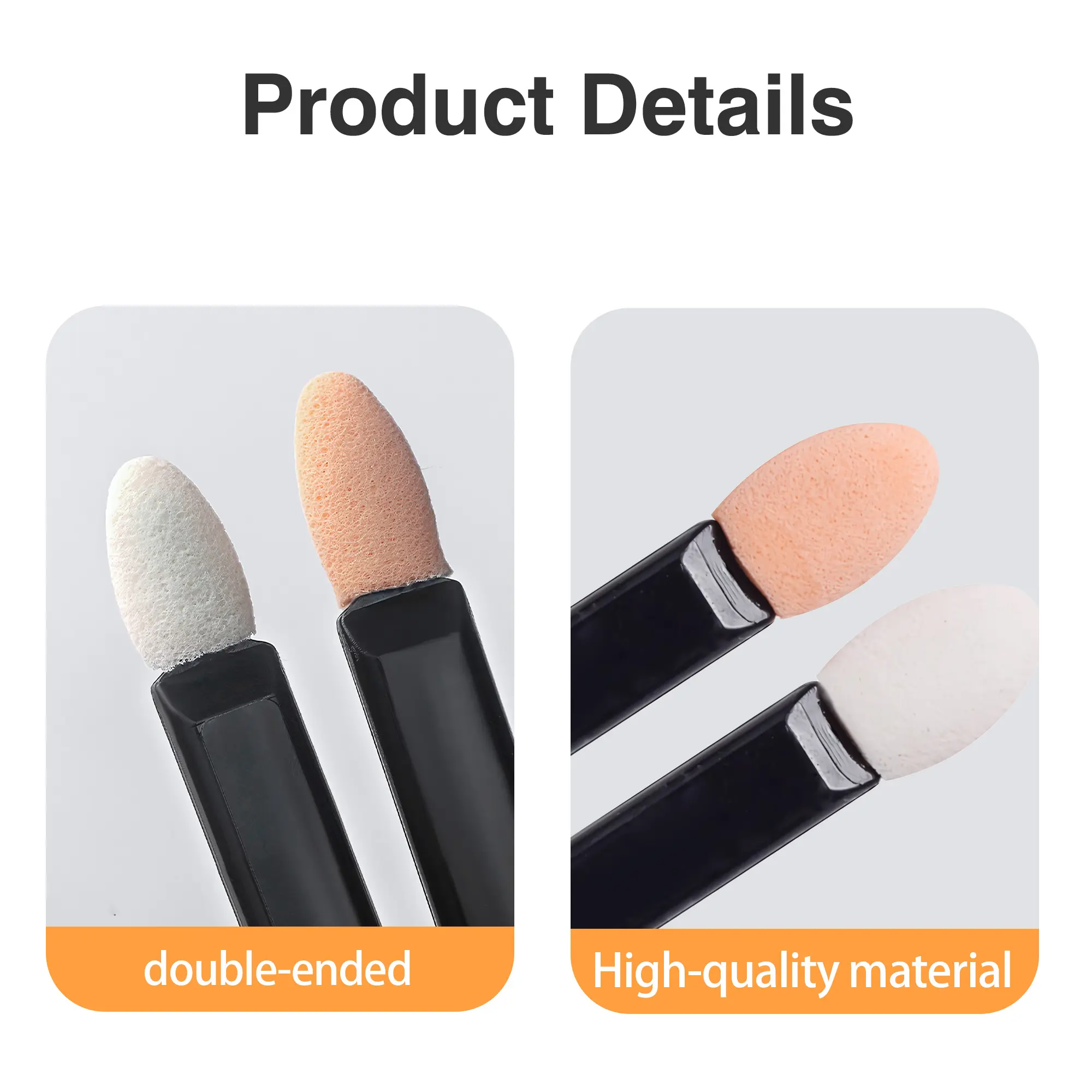 50-Count Double Heads Design Eyeshadow Applicators, Dual-Sided Sponge Tips for Professional Makeup Blending, Color Correction, Deepening Eye Shadow & Foundation Application - Home & Party Supplies Makeup Brushes