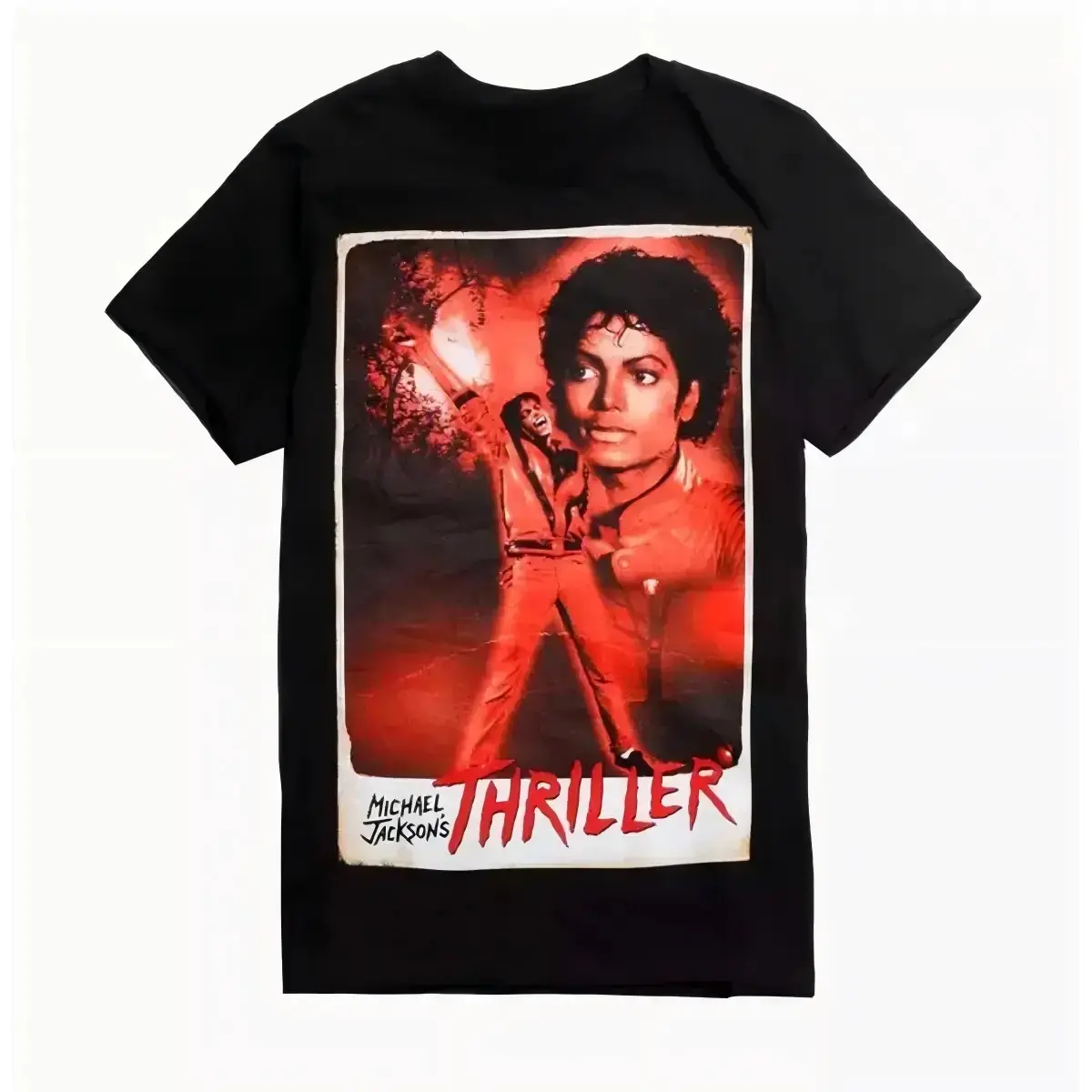 Men's Michael Jackson Thriller Graphic Top, Soft, Breathable, Round Neck, Short-Sleeve, Unisex Menswear, Casual Gift T-Shirt, Women's Clothes