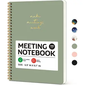 Simplified Meeting Notebook For Work Organization - Easily Take Notes And Keep Agendas on Track - The Perfect Office Planner Supplies for Women & Men to Professionally Manage Business Projects