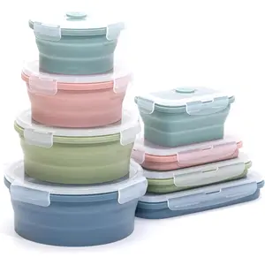 Collapsible Silicone Food Storage Container Set (INDIGO)