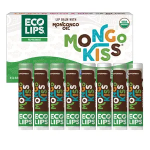 Mongo Kiss® Organic Lip Balm, Value 8 Pack Peppermint, 0.15 oz. Skincare Cocoa