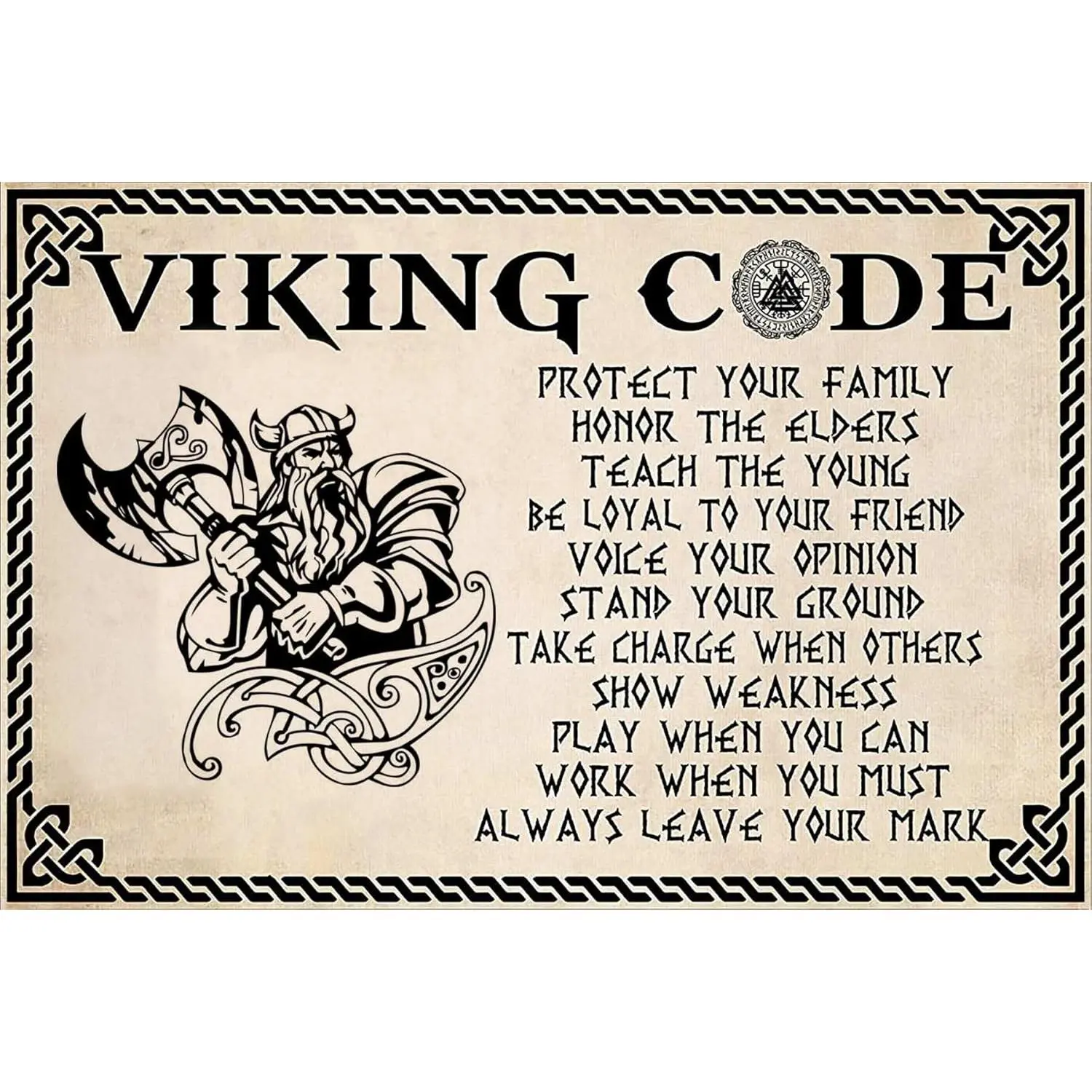 Bestylez Viking Gifts For Men Viking Code Sign Viking Wall Decor For Home Bar 8x12 inches (963)