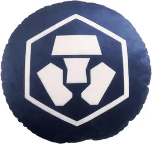 Crypto Cronos Pillow - Round Stuffed Plush Crypto Pillow by BlockCraft.Shop Cronos CRO Plush Pillow