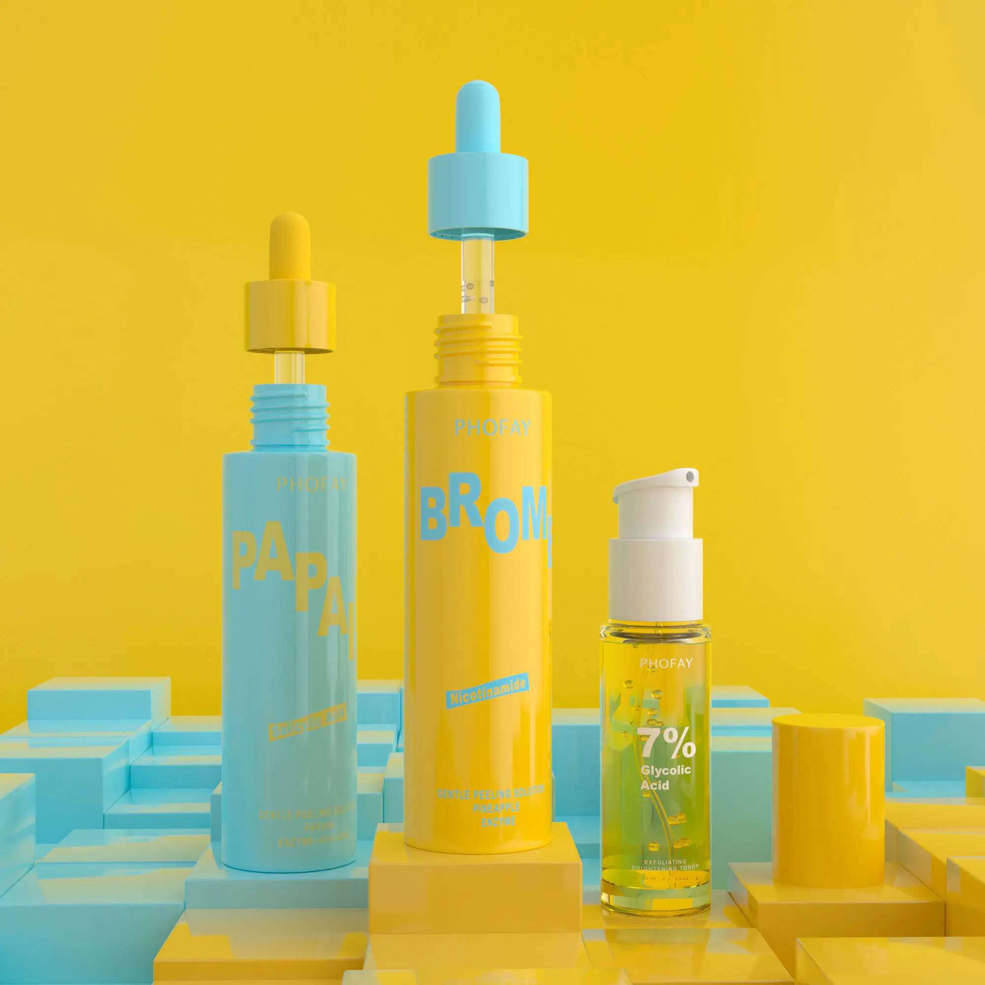 PHOFAY Pineapple Enzyme Peeling Gel - Gentle Exfoliating Serum with Bromelain & Papain, AHA BHA Pore Cleansing Toner, Niacinamide Blackhead Remover for Smooth Glass Skin