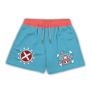 Tony Tony Chopper One Piece Gym Shorts Workout Sport Knee Pants with Pockets Athletic Summer Shorts