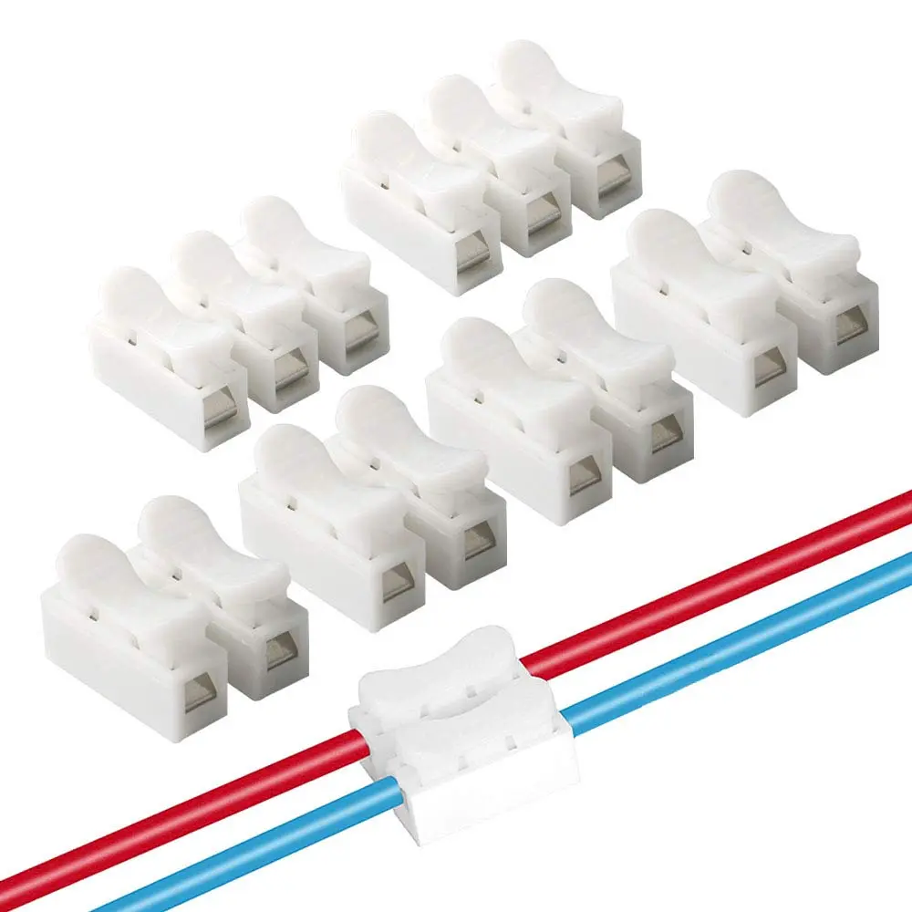 FULARR 62 count  Spring Wire Connectors, Quick Spring Connector, Electrical  Clamp Terminal Block Connector, LED Strip Light Wire Connecting -- 50 count CH2 + 12 count CH3