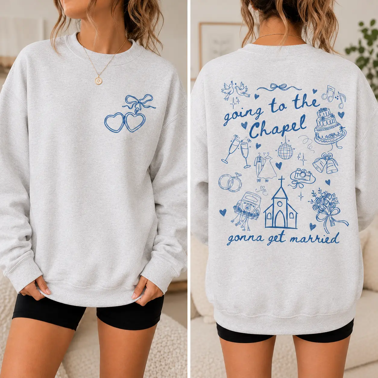 Retro Bride Sweatshirt, Chapel Wedding Graphic Tee, Bachelorette Outfit, Gift For Bride , Made in USA, 100% Cotton.