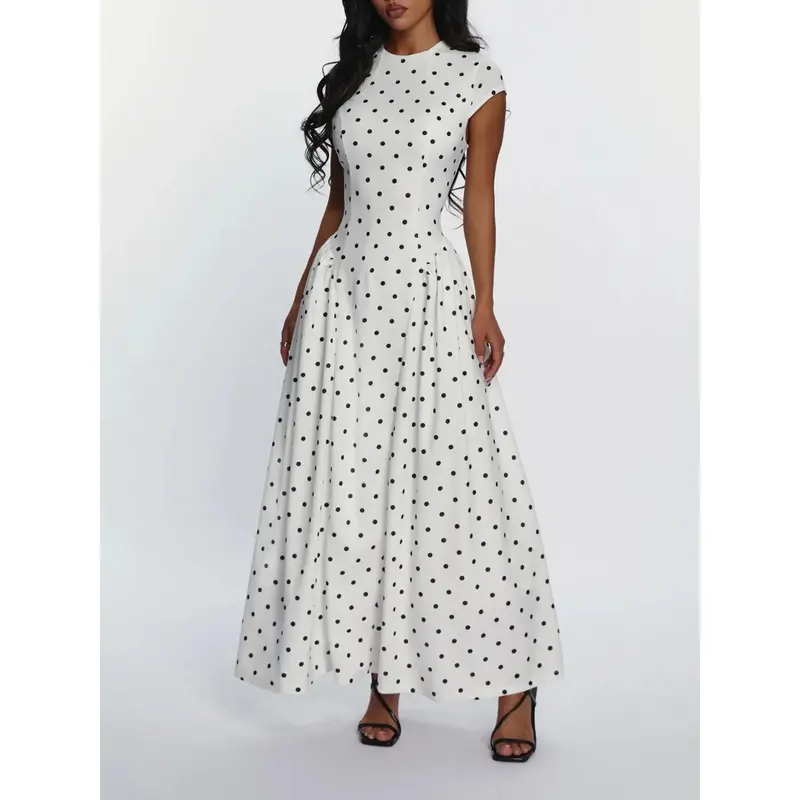 polka dot flowy dress Harper Polka Dot Midi Dress – Teal Poppy