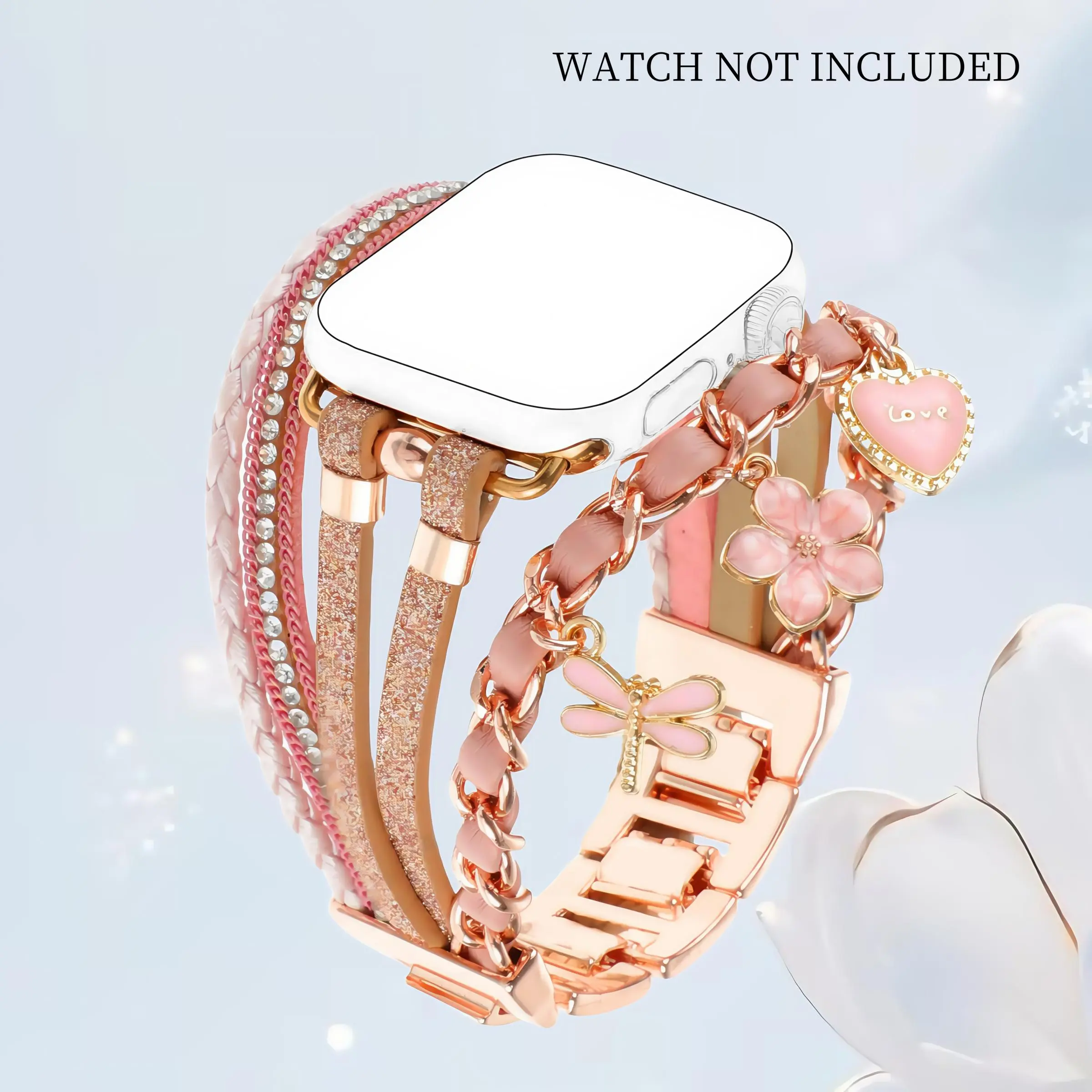 Boho Style Watch Band (Band Only), Multi-layer Wrapped Watch Band with Unique Pendant, Fashionable Watch Band for iWatch Series 10/9/8/7/6/5/4/3/SE, Smart Watch Straps, Smart Watch Accessories, Wearable