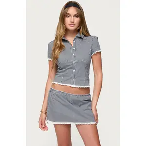 Edikted Women's Paige Gingham Tailored Button Up Shirt