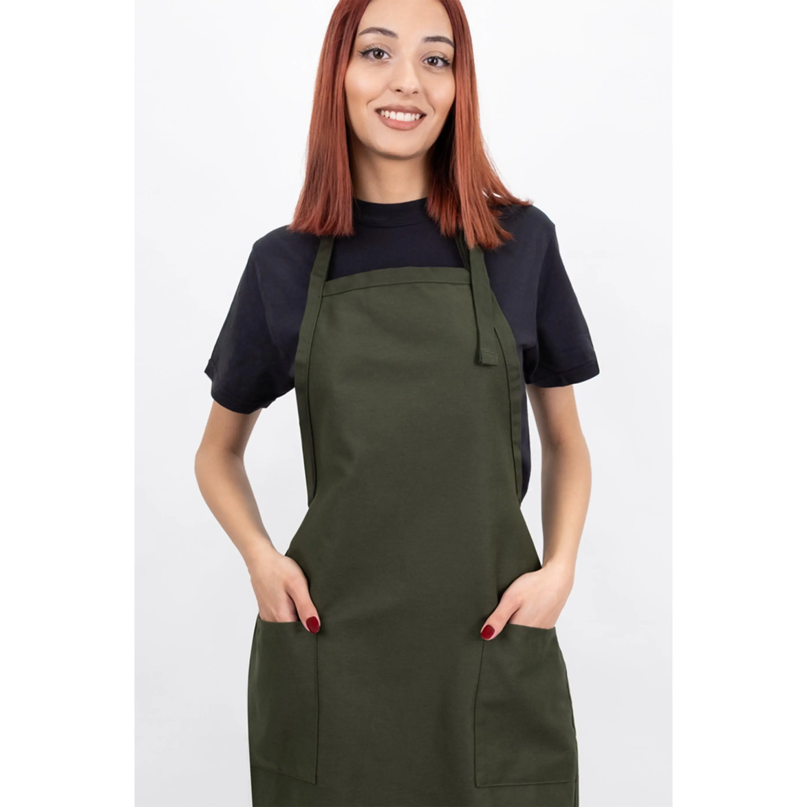 Laviva Sports™ Full Length Apron with 2 Patch Pockets Laviva Sports™ Full Length Apron with 2 Patch Pockets