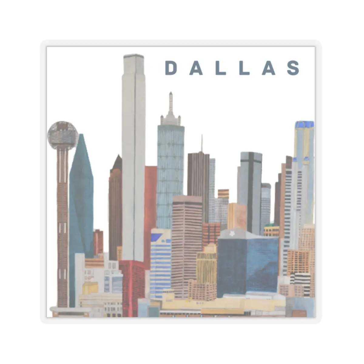 Dallas Skyline Vinyl Sticker | Texas Vinyl Sticker