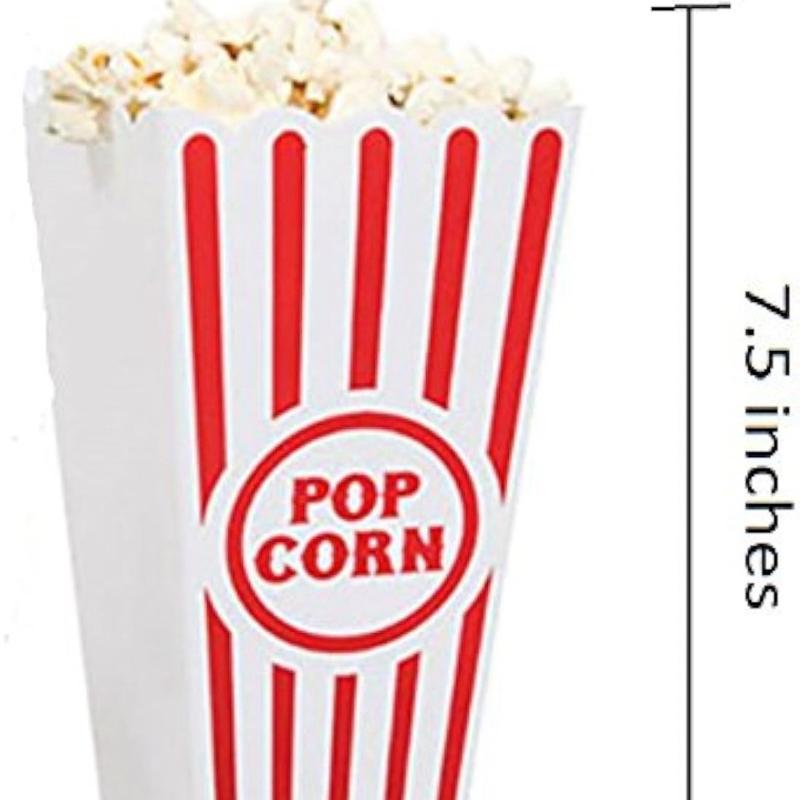 Retro Popcorn Bucket Set Plastic Reusable for movie night
