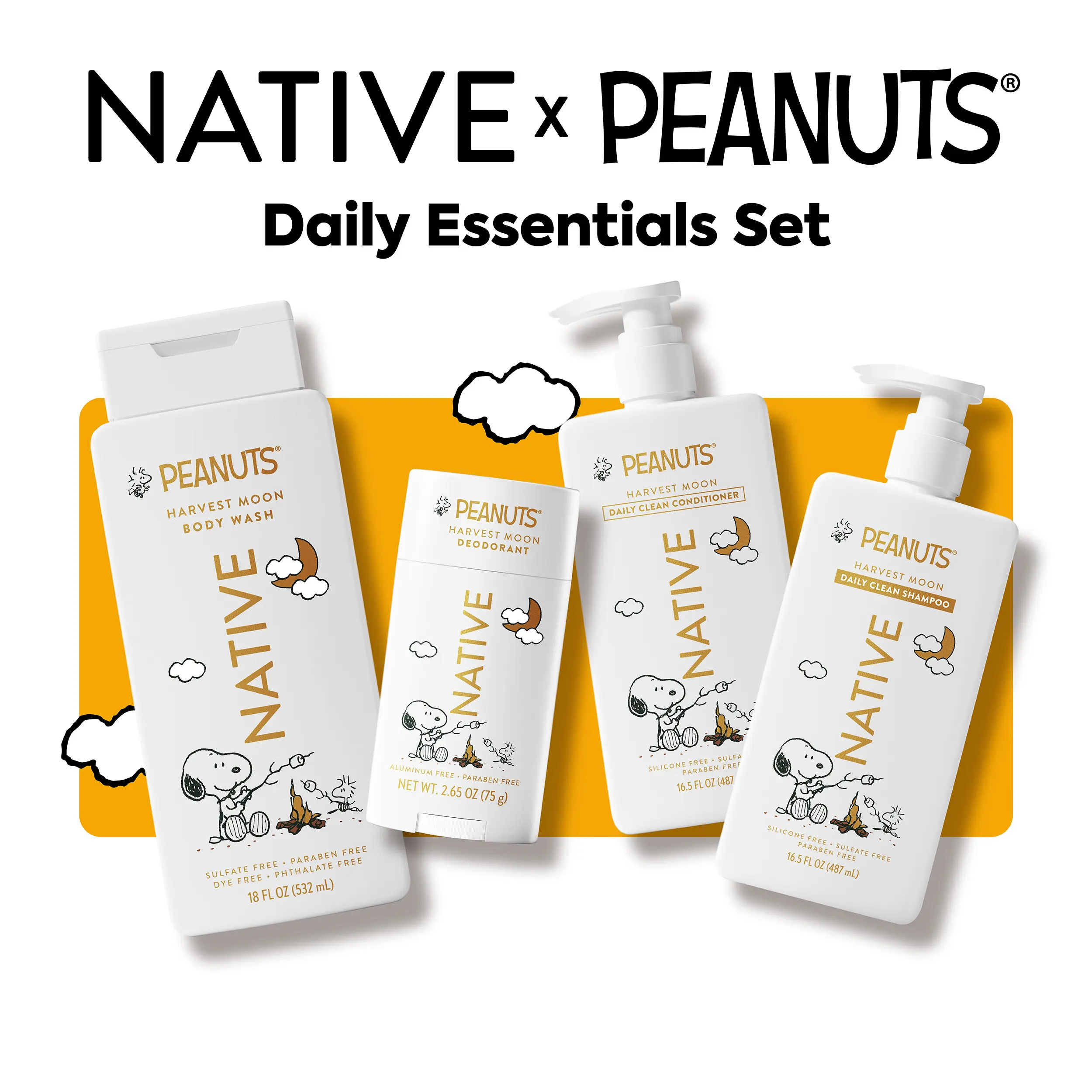 NATIVE Daily Essentials Set – Deodorant, Body Wash, Shampoo & Conditioner