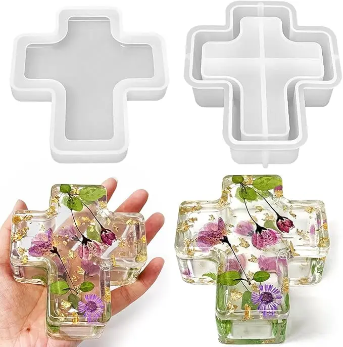 Cross Box Silicone Mold - Reusable Non-Stick Epoxy Resin Mold for Clay, Gypsum Casting, DIY Jewelry Box, Home Decor Making Tools