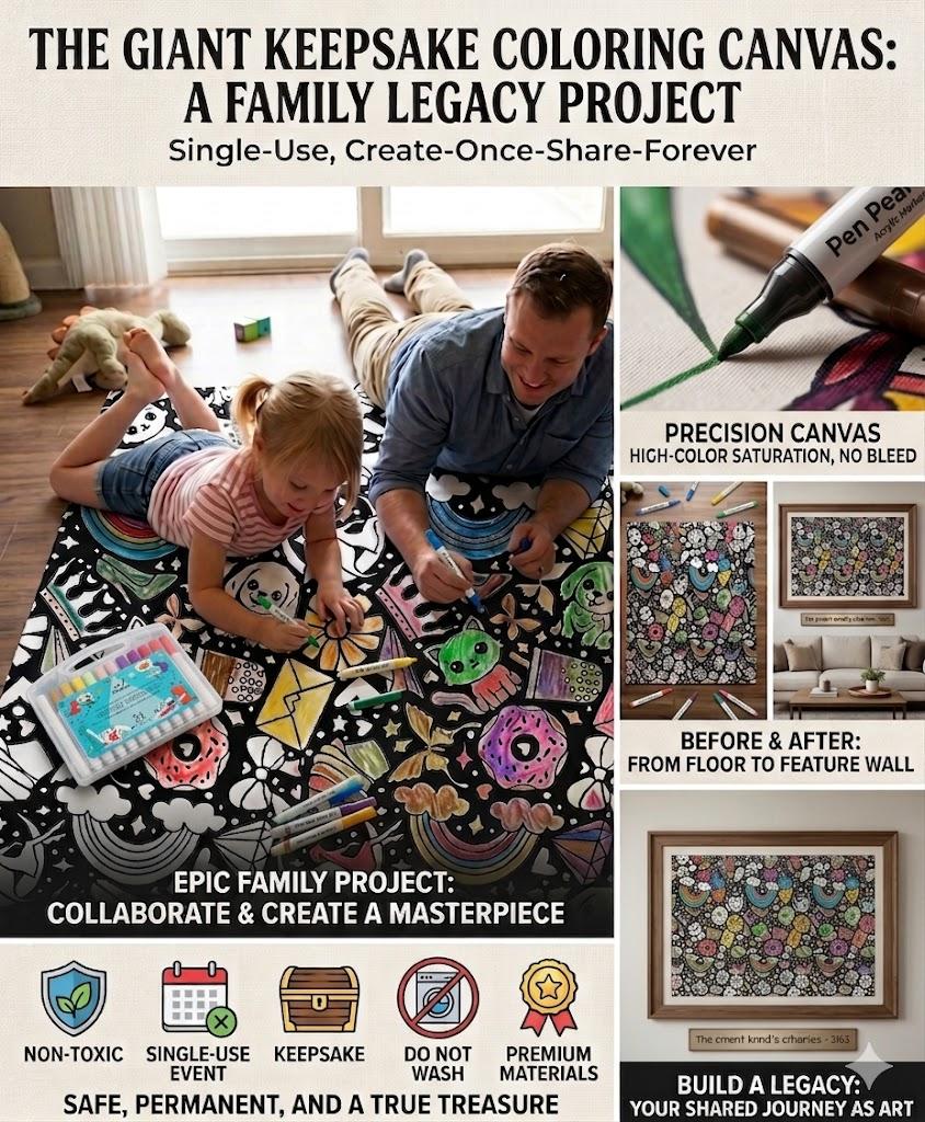 DIY Coloring Blanket for Adults with 24 Markers Cozy Velvet Kit for Everyday Use & Home Decor Adds a Unique Touch to Living Rooms or Kids' Spaces