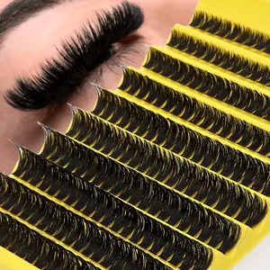 200 Cluster Artificial False Eyelashes, 10 Rows D Curl 0.05mm, 8-16mm Mixed Natural Lashes, 3D Individual Eyelash Extensions, Makeup Tool, Bulk Quantity