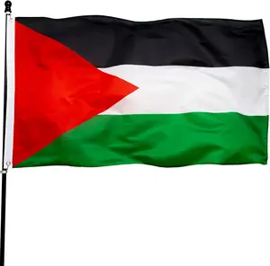 Palestine Flag 3x5 Ft Thick Polyester, Fade Resistant, Brass Grommets, Canvas Header, Palestinian National Flag Design