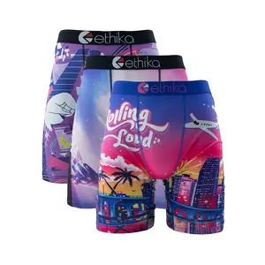 ETHIKA 3Pcs Sexy Men Underwear Boxers Breathable Man Underpants S-3XL Plus Size Mens Trunks Men's Panties Lingeries Boxer Briefs