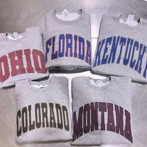 Varsity State Sweatshirt Vintage Baseball City Sweatshirt Baseball Team Pullover Varsity State Name Pullover New York Varsity Unisex Poly Cotton Varity Sweatshirt Casual College Graphic Pullover