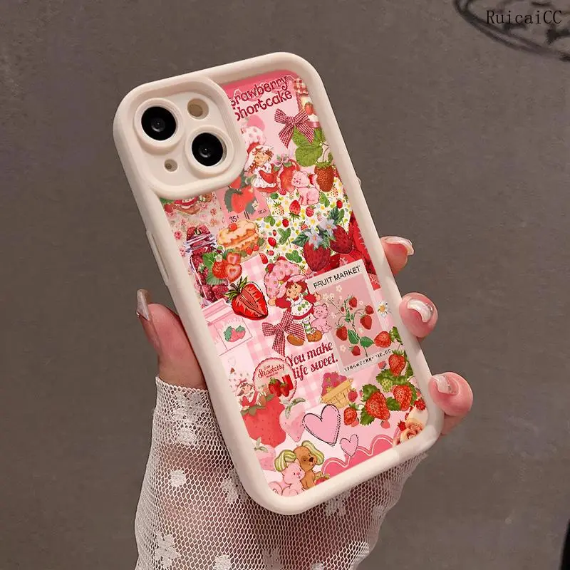 Feminine Soft Case for iPhone11/12/13/14/15/16/17/promax/plus Case Strawberry Sweetness Durable, Ultra Slim, Cute and Practical| Lightweight Protective Case for Her