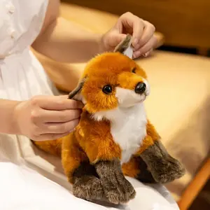 Reallife Fox Plushie Stuffed Wild Animals Lifelike Doll Home Decor Toys Simulated Fox Doll Kids Birthday Xmas Gifts