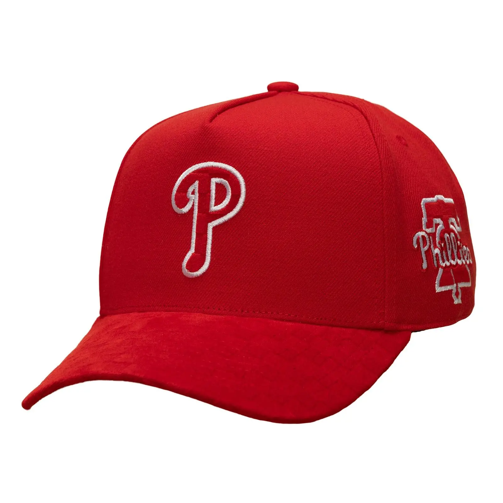 Philadelphia Phillies Red Check It Select It Pro Pinch Strapback Hat MLB Throwback Cap Adjustable Fan Gear Mitchell & Ness